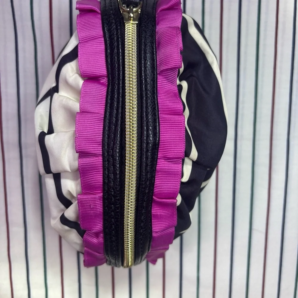 LeSportsac Striped Cosmetic Bag -‎ Black and Pink